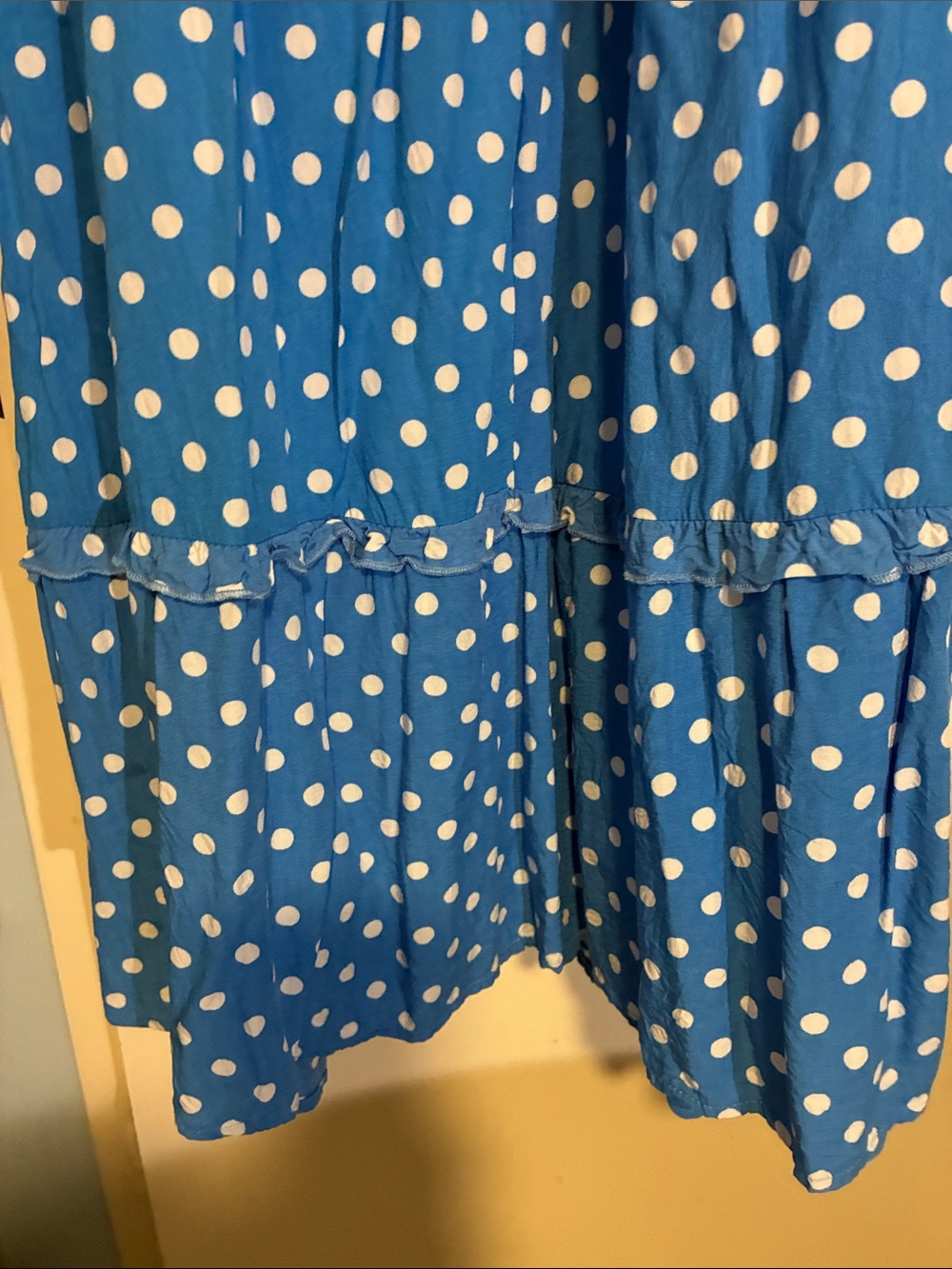 Blue Polka Dot Smocked Maxi Dress - Picture 3 of 8